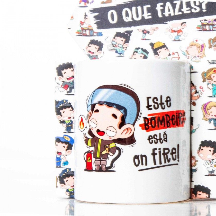 Caneca Profisses "Bombeiro" 360ml