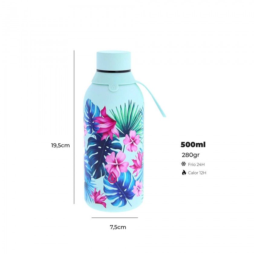 Garrafa Água Inox Mint Tropical 500ML Garrafa Água Inox Mint Tropical 500ML
