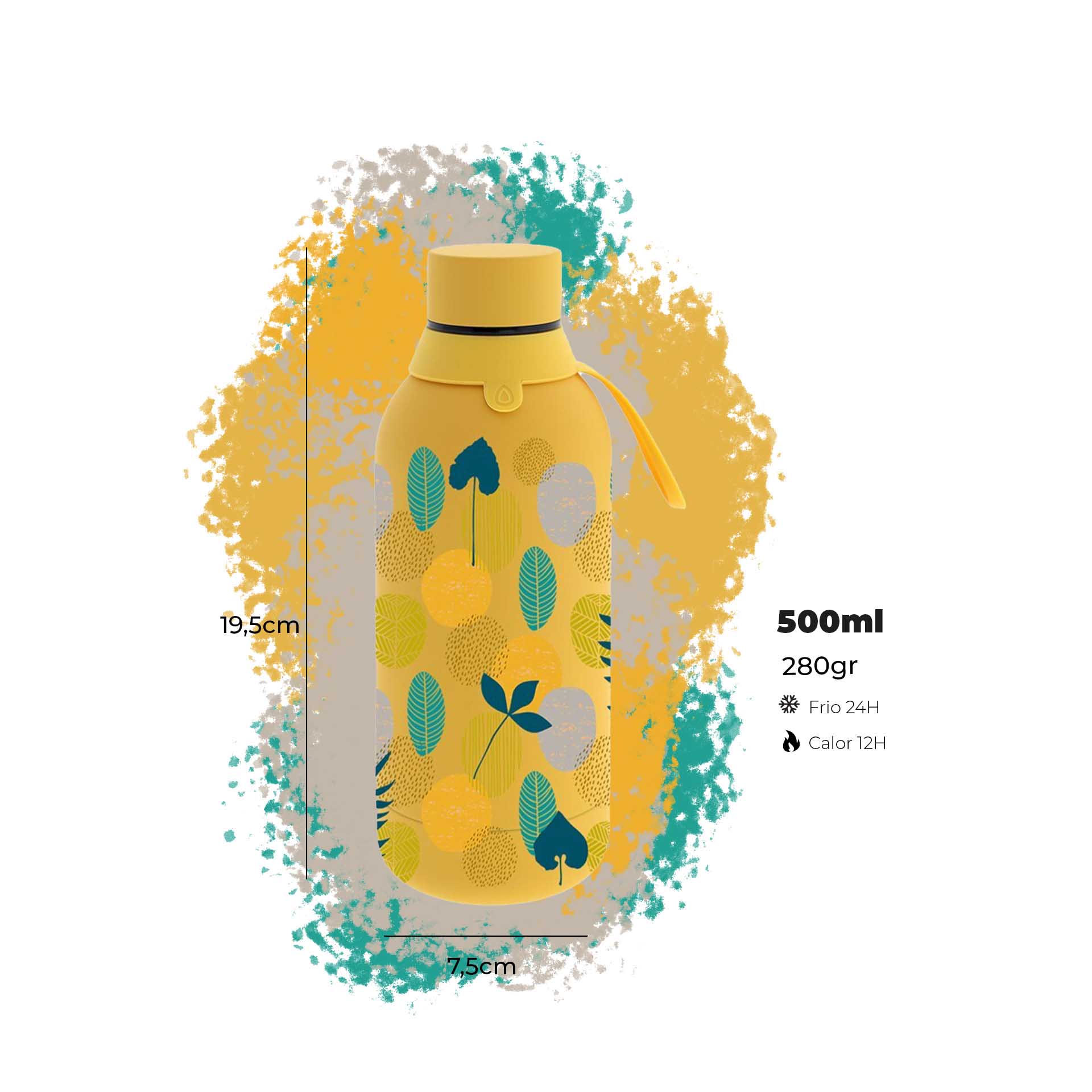 Garrafa Água Inox Mustard 500ML