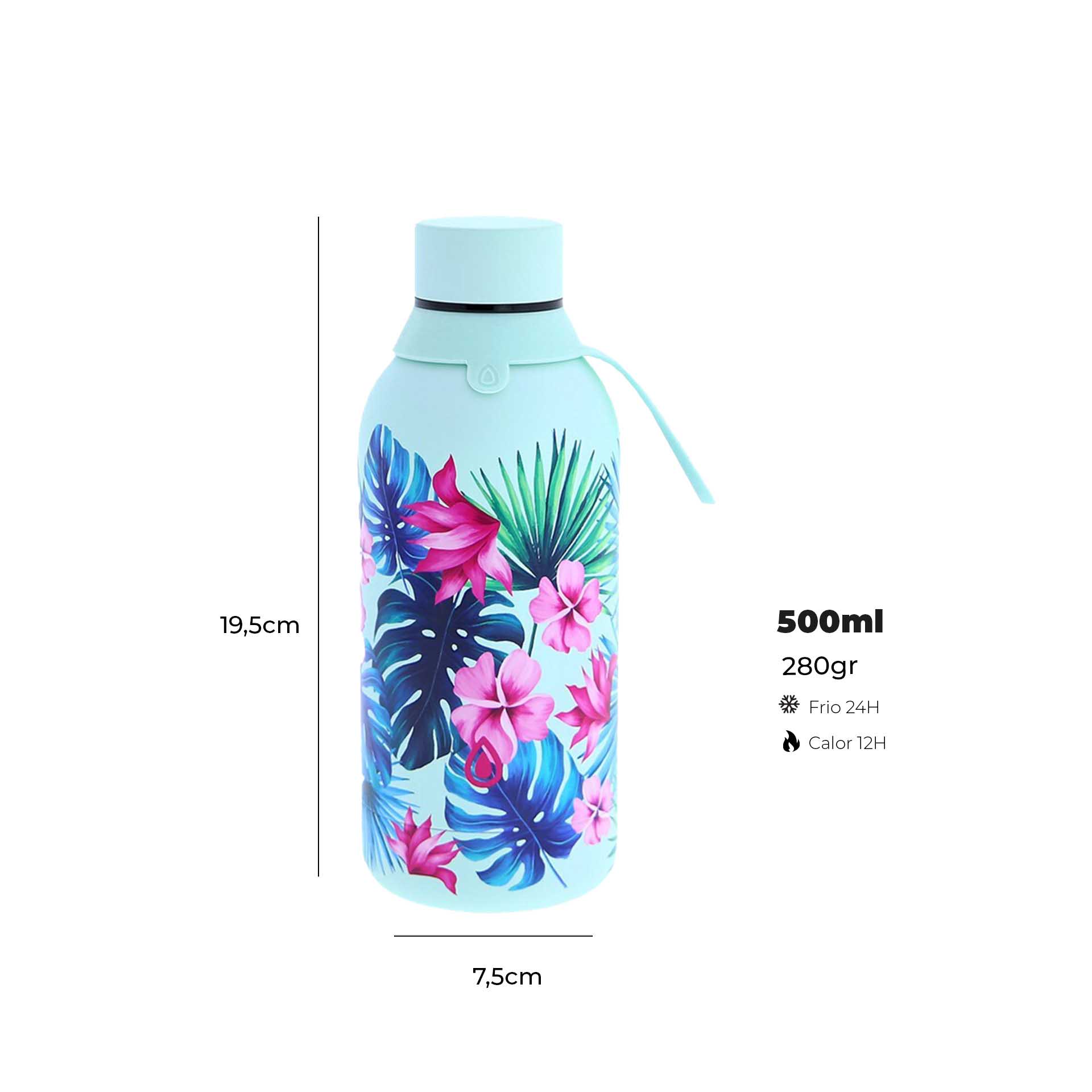 Garrafa Água Inox Mint Tropical 500ML