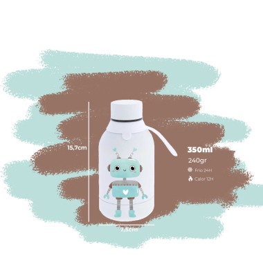 Garrafa Água Inox Ice Robots 350ML