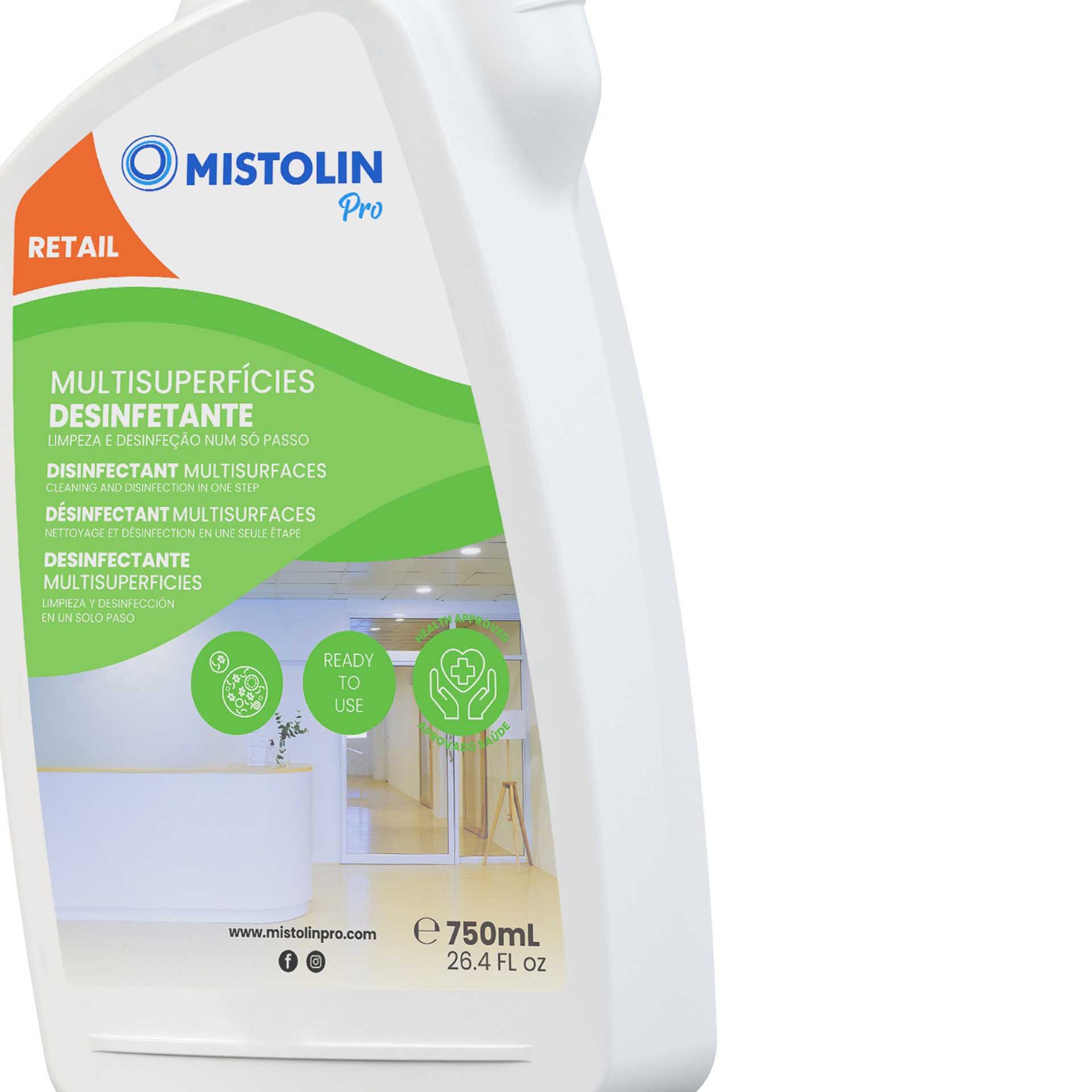 Limpa Multisuperficies Desinfetante Mistolin Pro 750ml