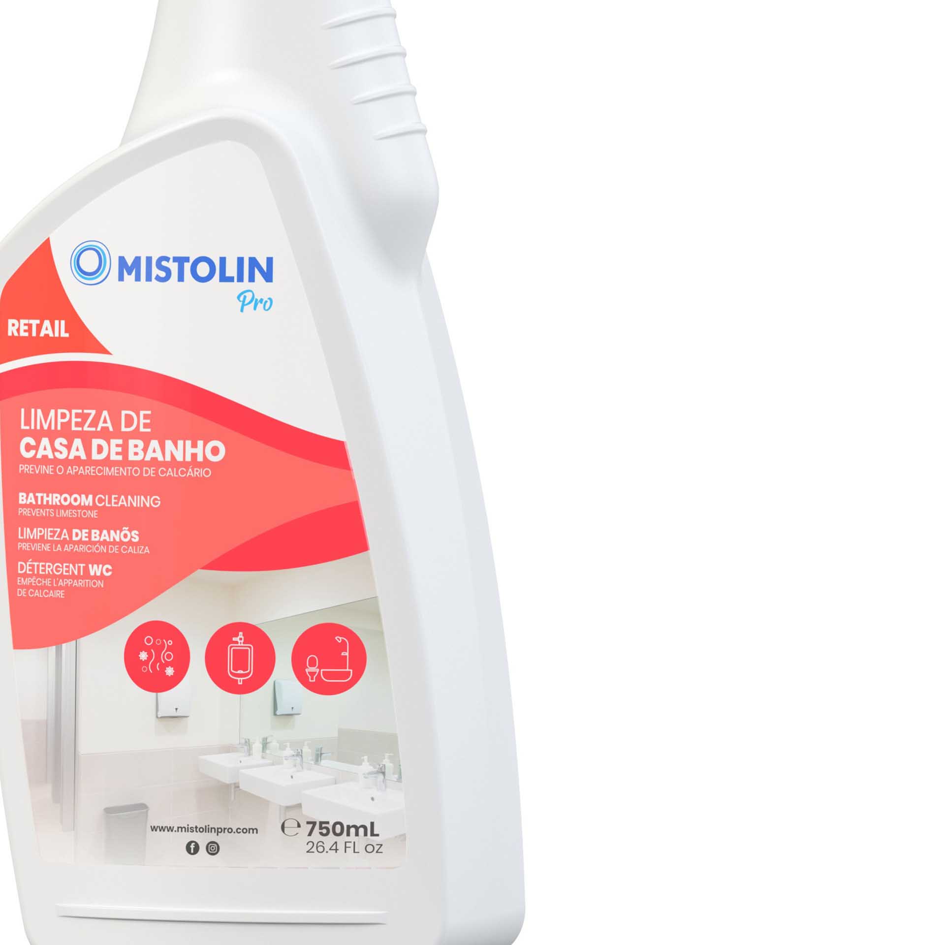 Detergente Limpeza Casa Banho Mistolin Pro 750ml