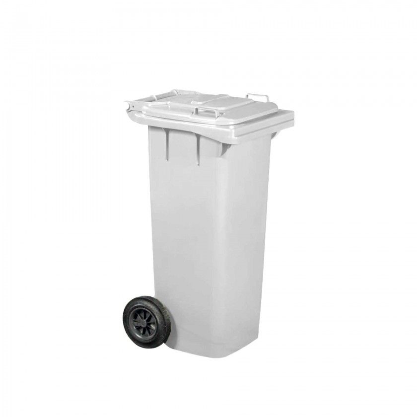 Contentor Lixo Com Rodas Branco 80l 50X46X92cm