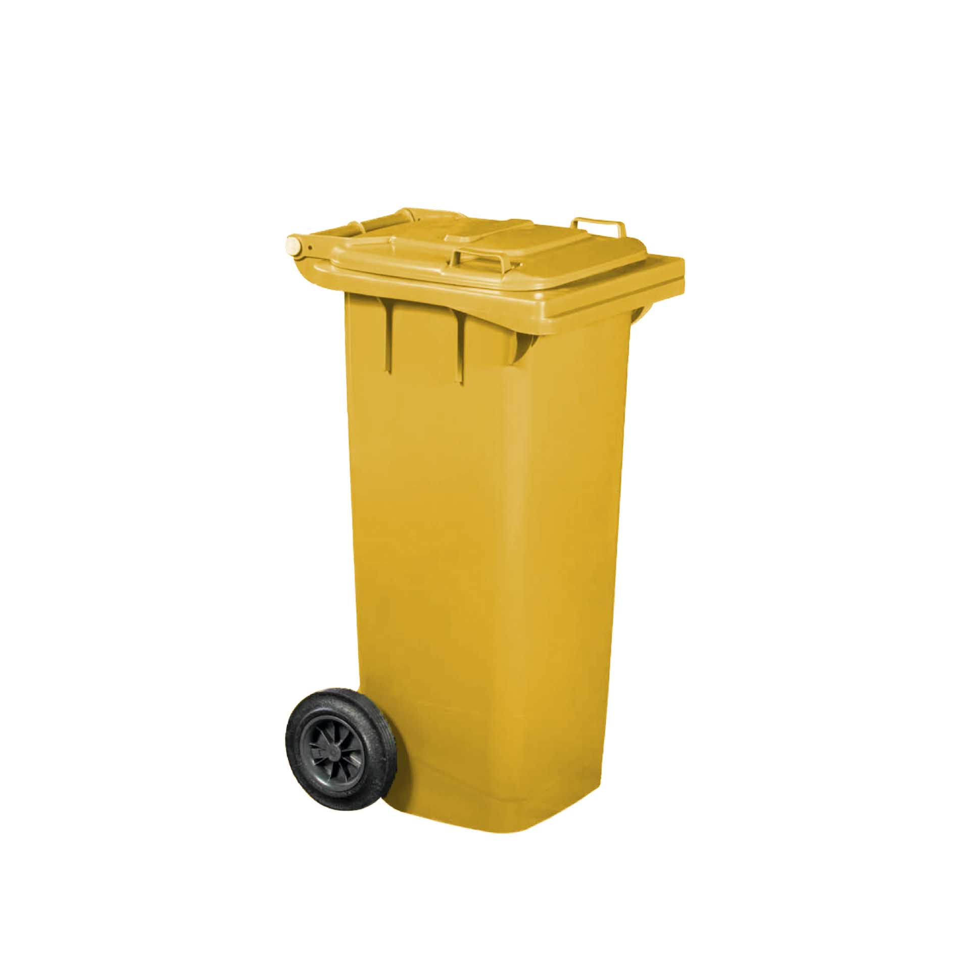 Contentor Lixo Com Rodas Amarelo 80l 50X46X92cm