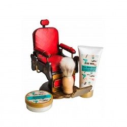 Conjunto Barbear Cadeira Barbeiro Mentol / Cedro