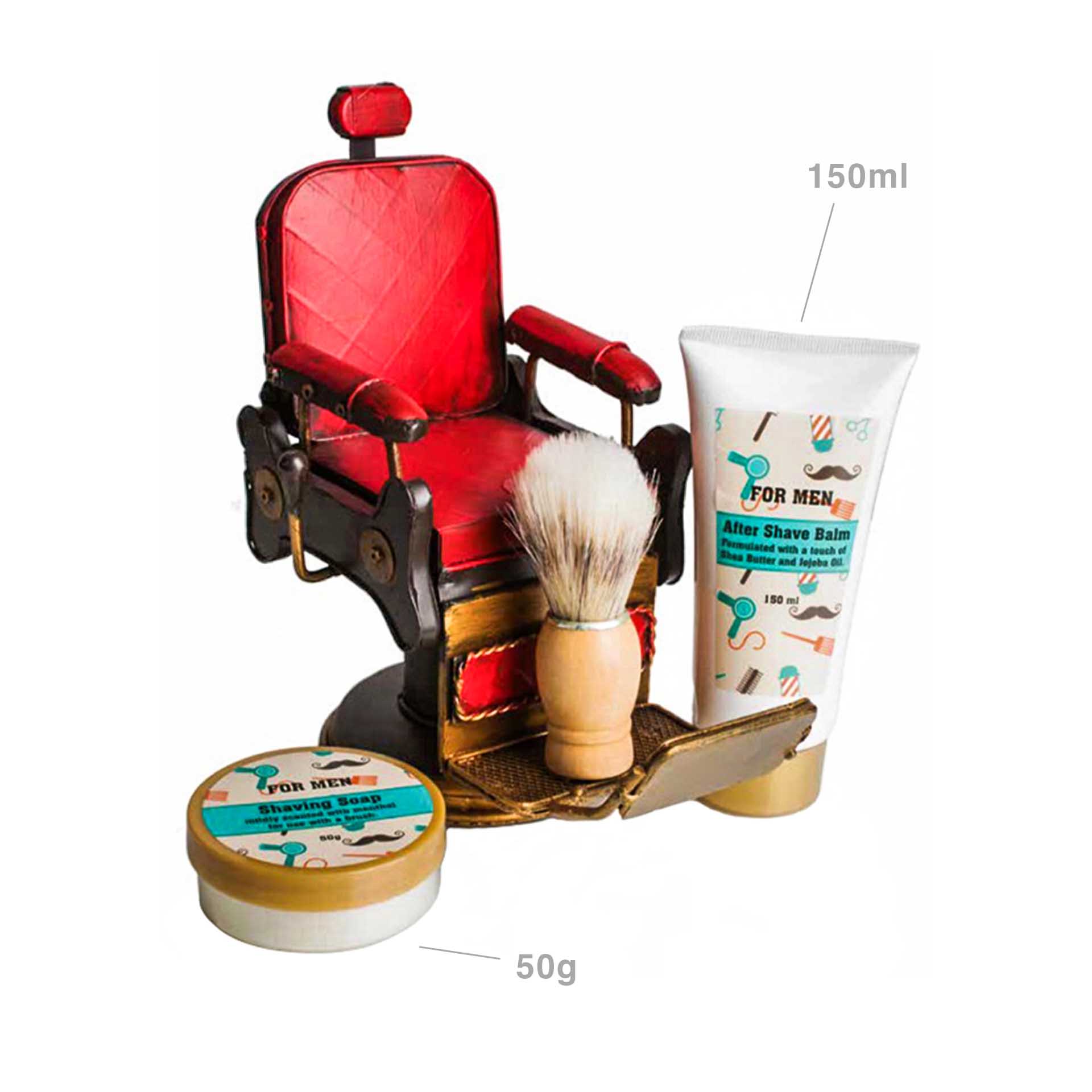 Conjunto Barbear Cadeira Barbeiro Mentol / Cedro
