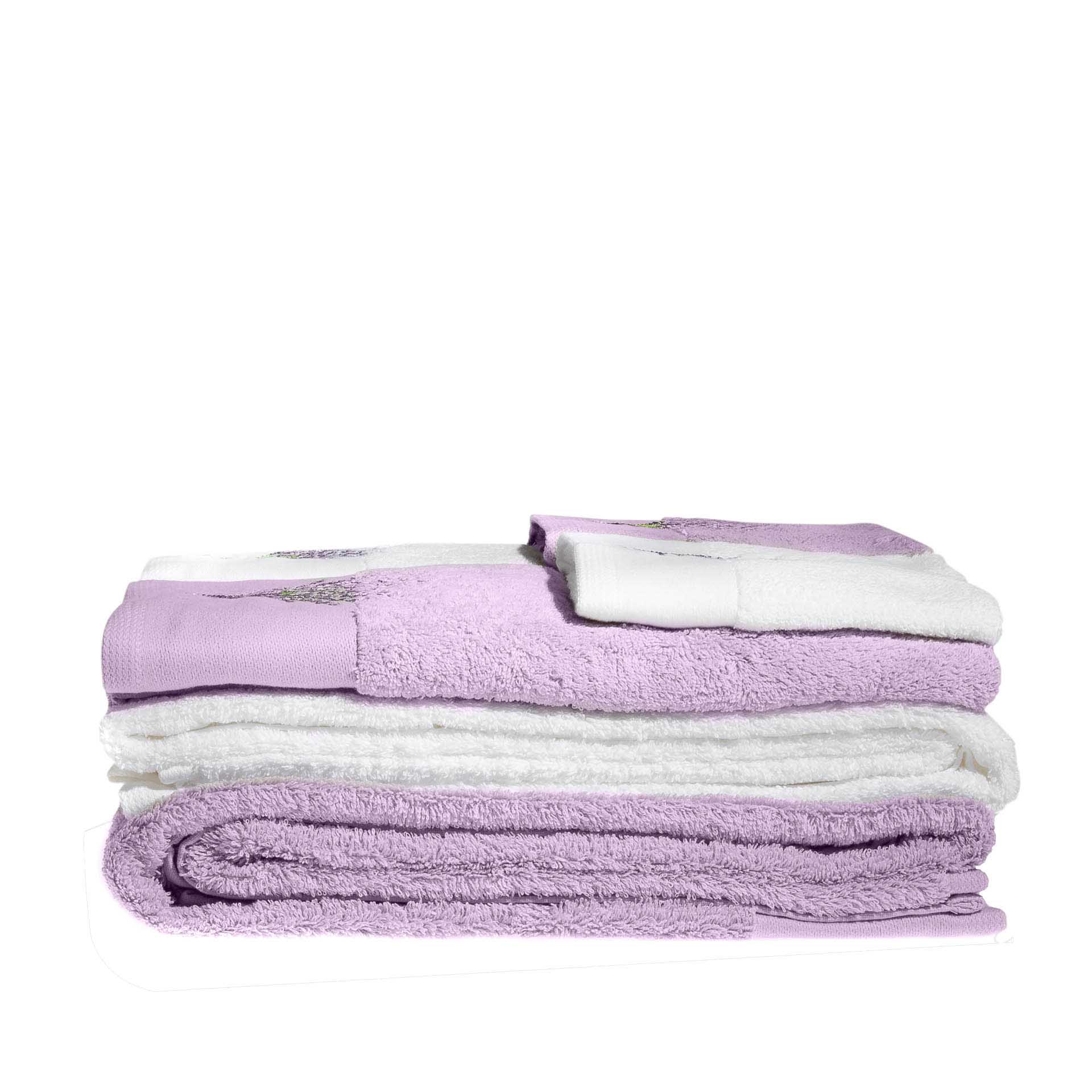 Jogo Banho 100% Algodão Lavanda Lilas 6 Peças