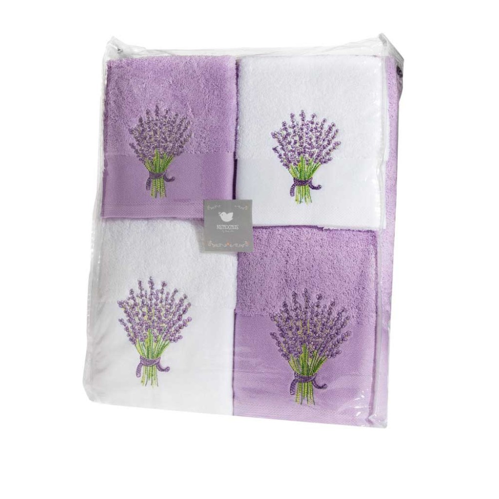 Jogo Banho 100% Algodão Lavanda Lilas 6 Peças