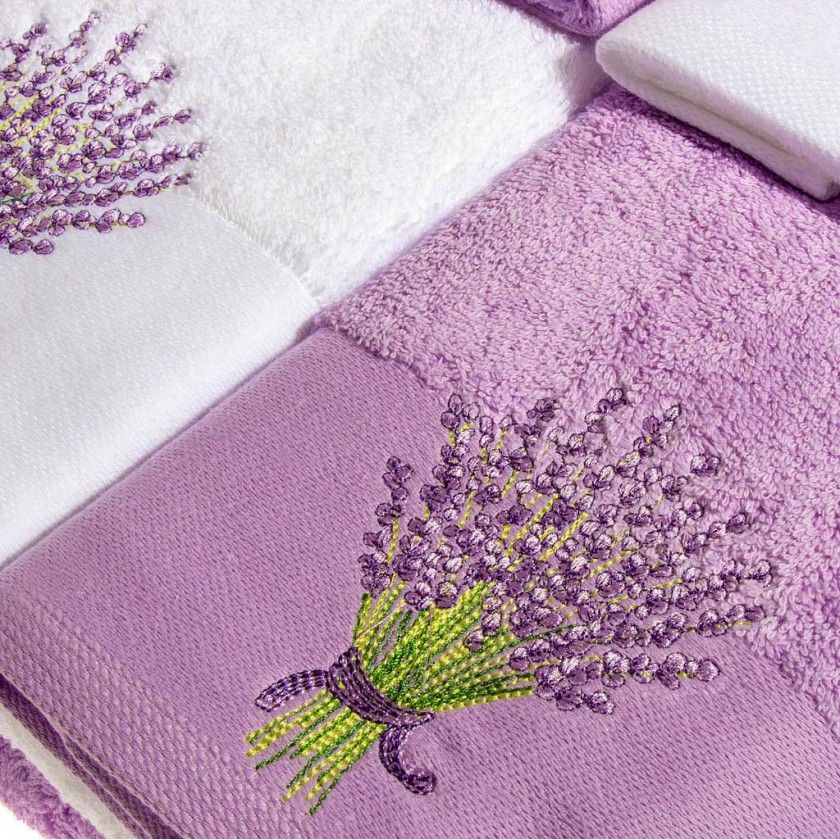 Jogo Banho 100% Algodo Lavanda  Lilas  6 Peas
