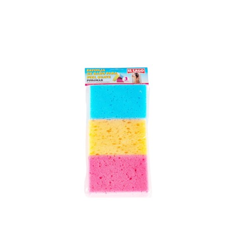 Esponja Banho 12X8X3.5cm Pack 3 - Image product