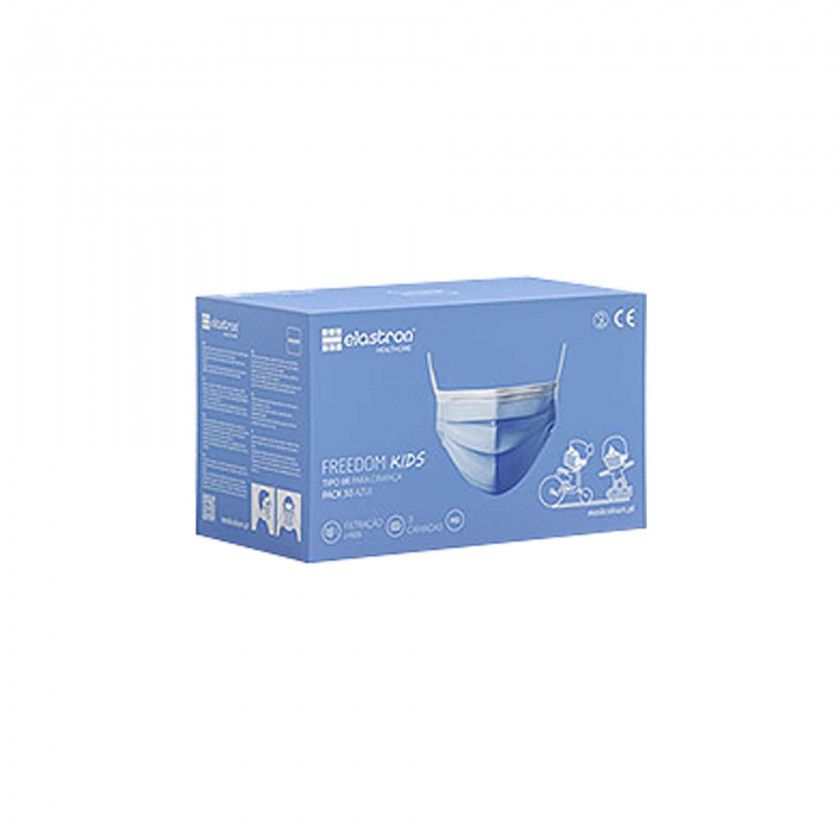 MASCARA DESCARTAVEL FREEDOM IIR KIDS AZUL PACK 50 MASCARA DESCARTAVEL FREEDOM IIR KIDS AZUL PACK 50