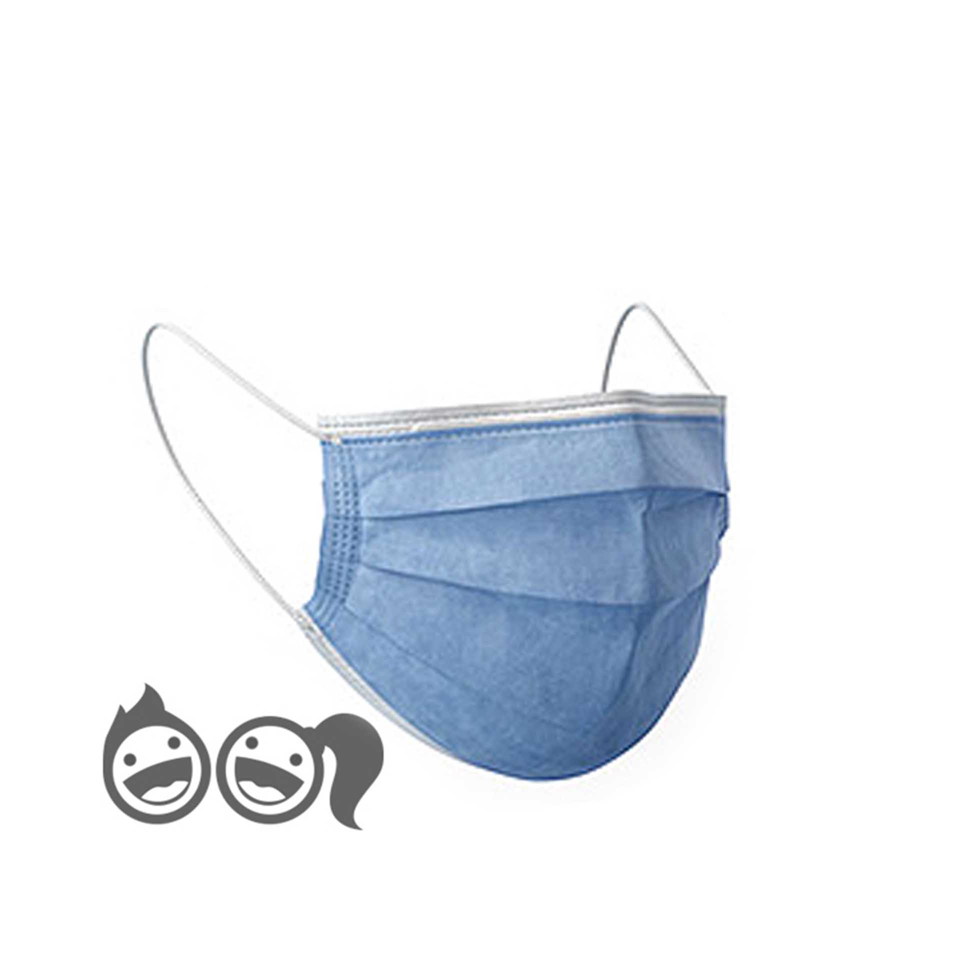 MASCARA DESCARTAVEL FREEDOM IIR KIDS AZUL PACK 50