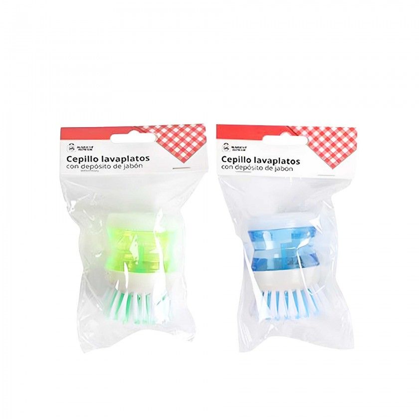 Escova Loiça com Dispensador Detergente 5.5X8cm Escova Loiça com Dispensador Detergente 5.5X8cm