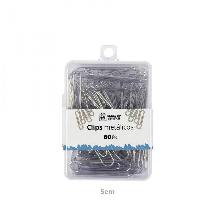 Clips Metal Cinzento 50mm 60 Unidades Clips Metal Cinzento 50mm 60 Unidades