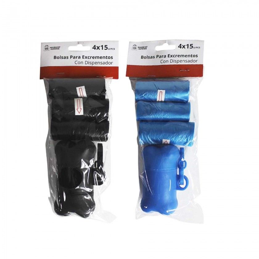 Dispensador com 4 Rolos e 15 Sacos Dejetos Dispensador com 4 Rolos e 15 Sacos Dejetos