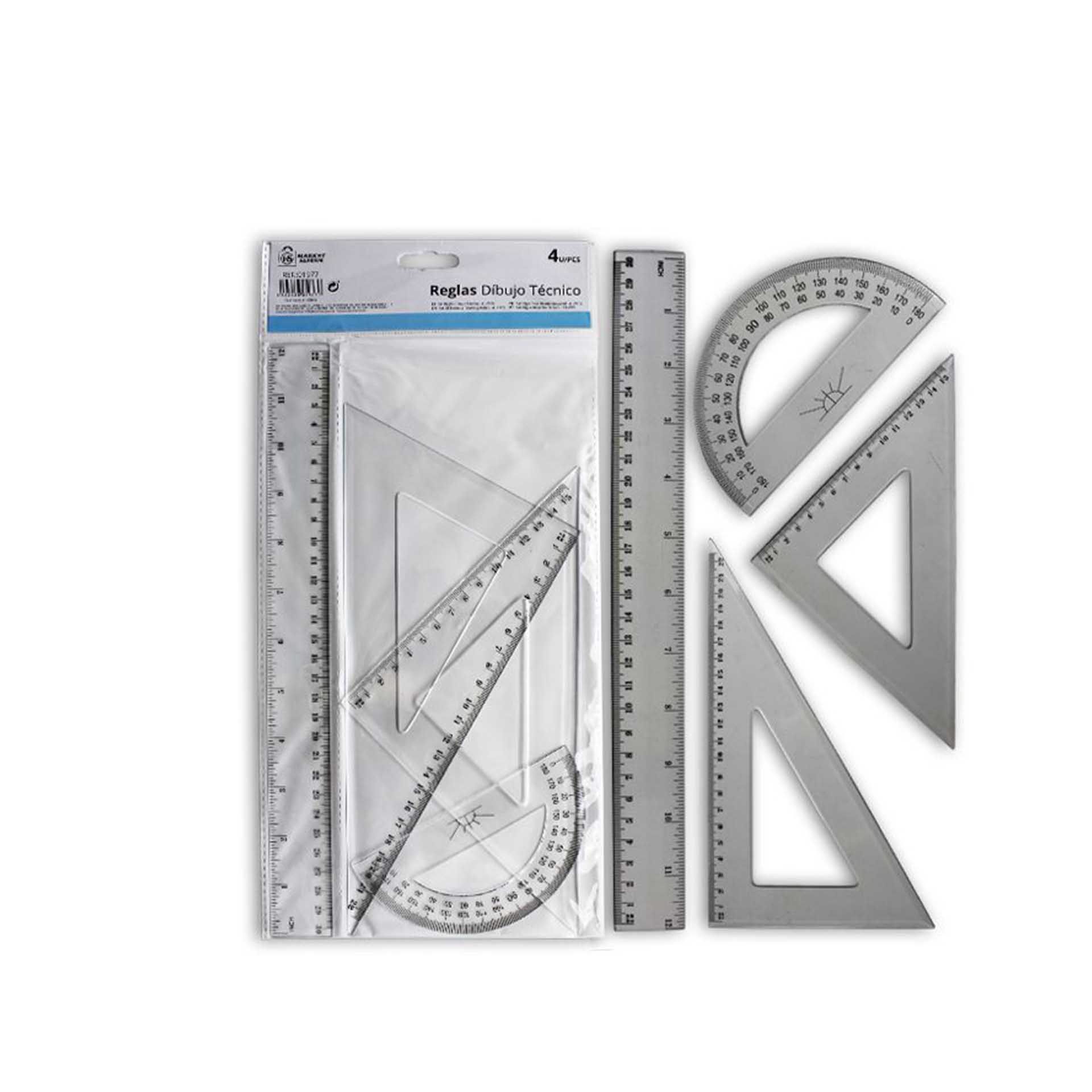 Conjunto Régua / Transferidor / Esquadro 30cm