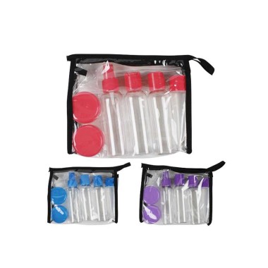 Kit Viagem com Bolsa + Acessórios + 4 Frascos