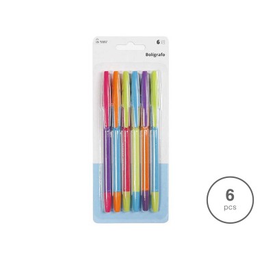 Caneta Tinta Azul Pack 6