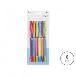 Caneta Tinta Azul Pack 6