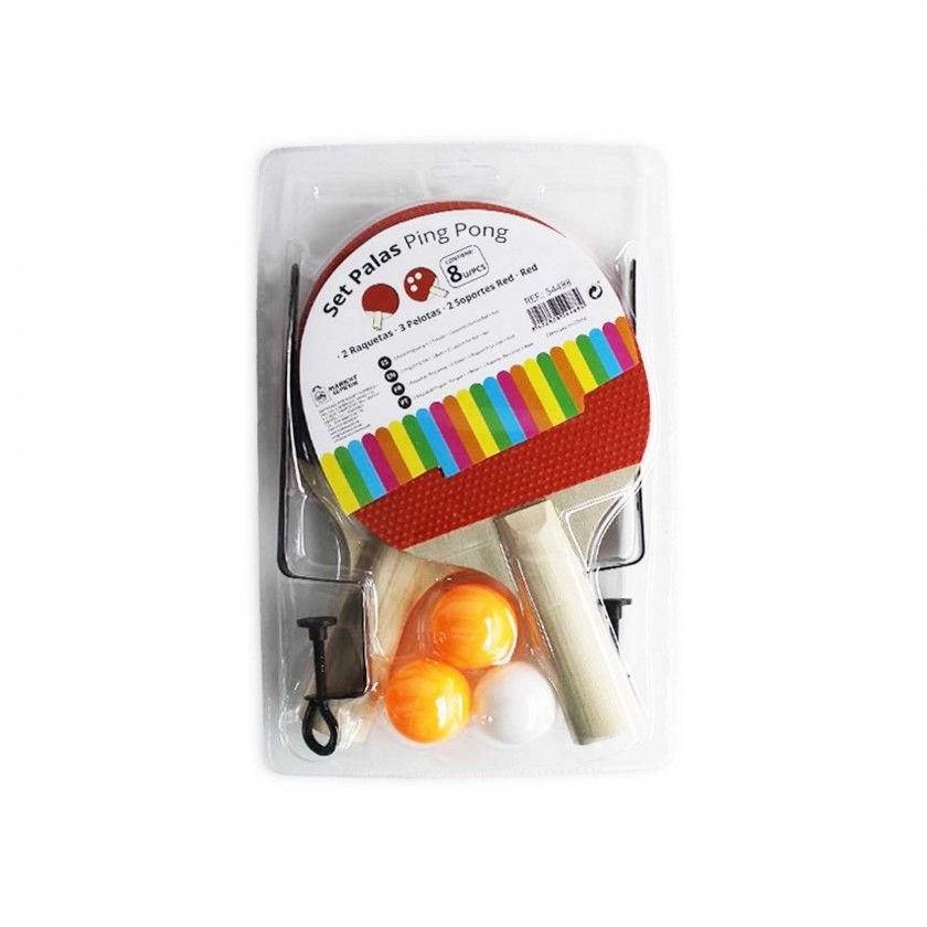 Raquetes Ping Pong + 3 Bolas + Suporte com Rede Raquetes Ping Pong + 3 Bolas + Suporte com Rede