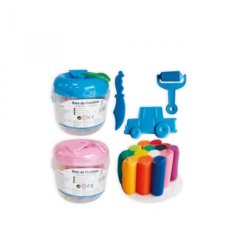 Plasticina com Acessórios 14 Barras 8X8cm Plasticina com Acessórios 14 Barras 8X8cm