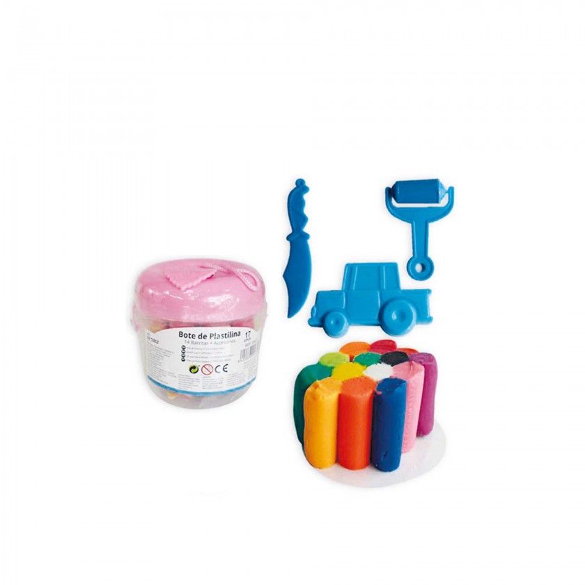 Plasticina com Acessórios 14 Barras 8X8cm Plasticina com Acessórios 14 Barras 8X8cm