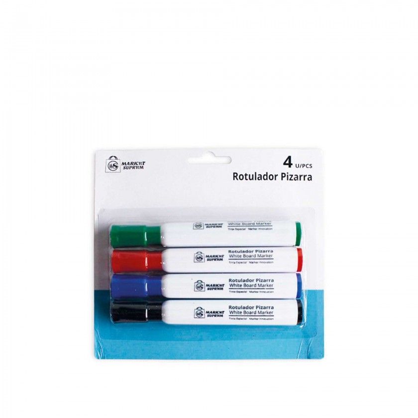 Marcador Quadro Branco Market Suprem 13X2cm Pack 4 Marcador Quadro Branco Market Suprem 13X2cm Pack 4