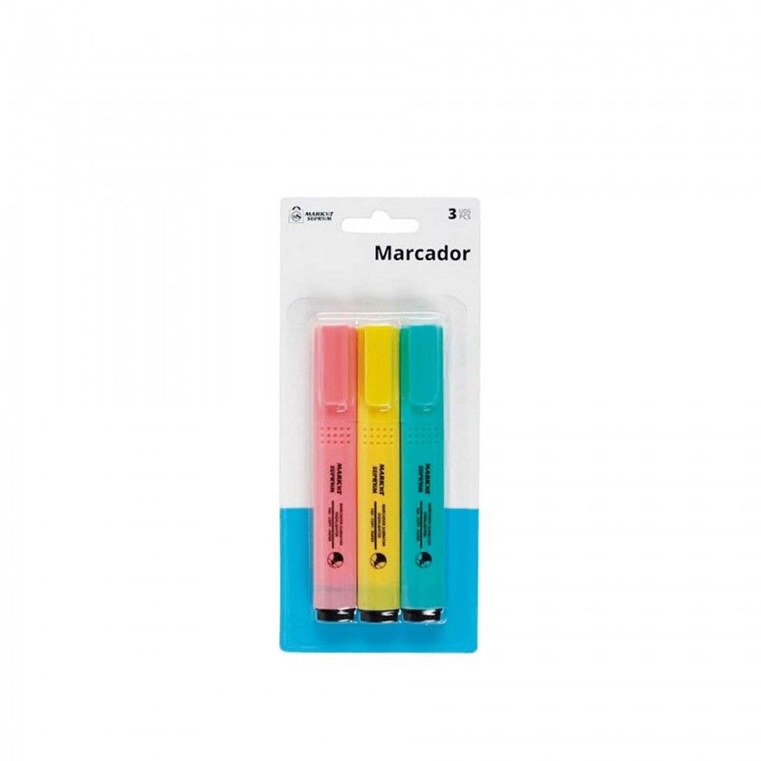 Marcador Flourescente Pastel Pack 3