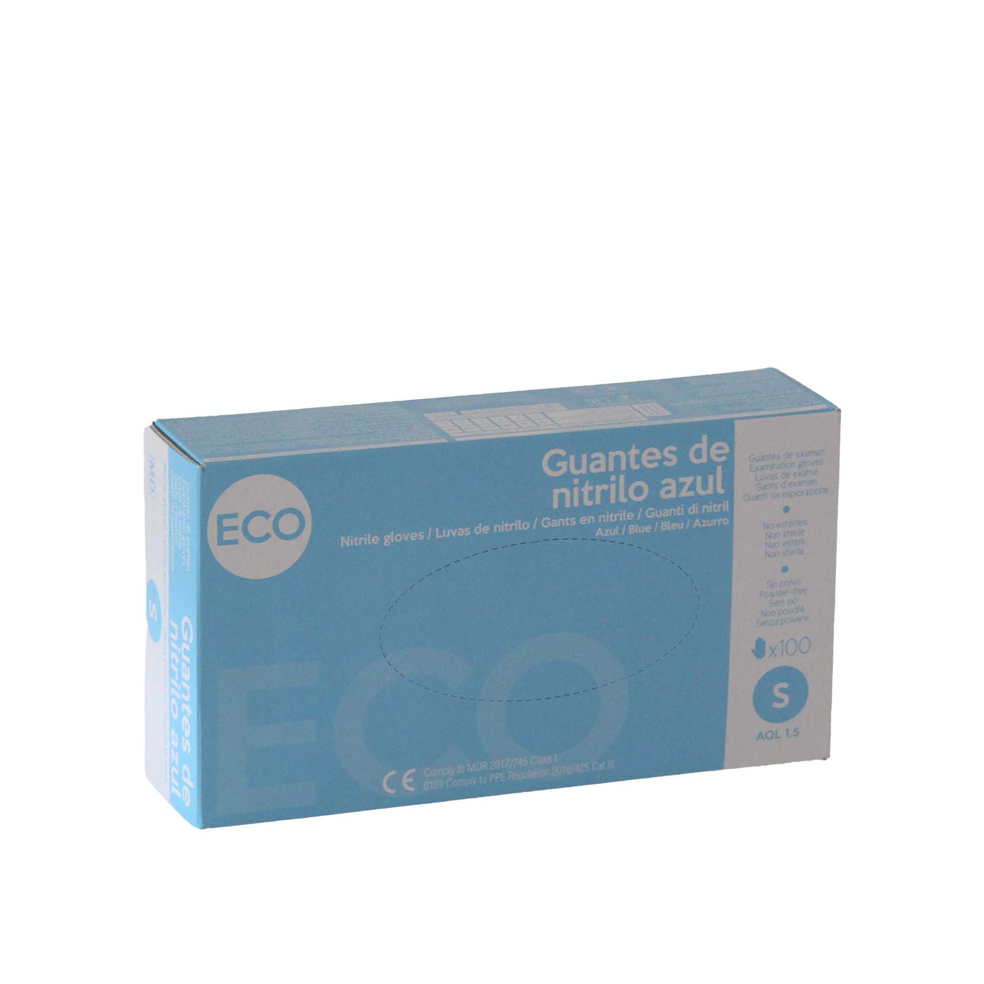 Luva Nitrilo Azul Eco Pack 100