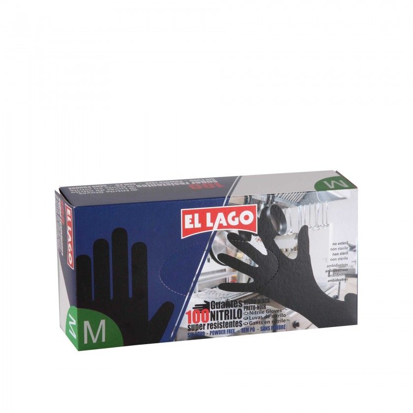 Luvas Nitrilo Preto Pack 100