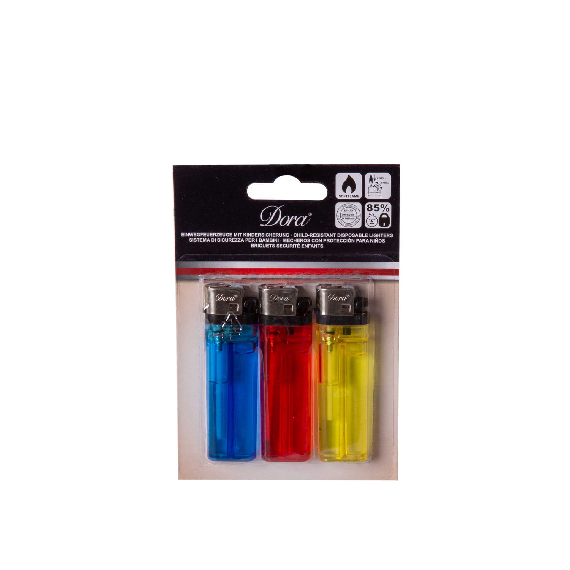 Isqueiro Bolso Gás Dora Pack 3