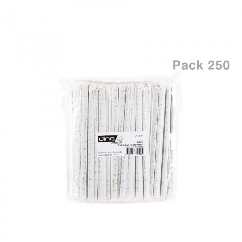 Palhinha Papel com Individual Preta 0.6X20CM Pack 250 Palhinha Papel com Individual Preta 0.6X20CM Pack 250
