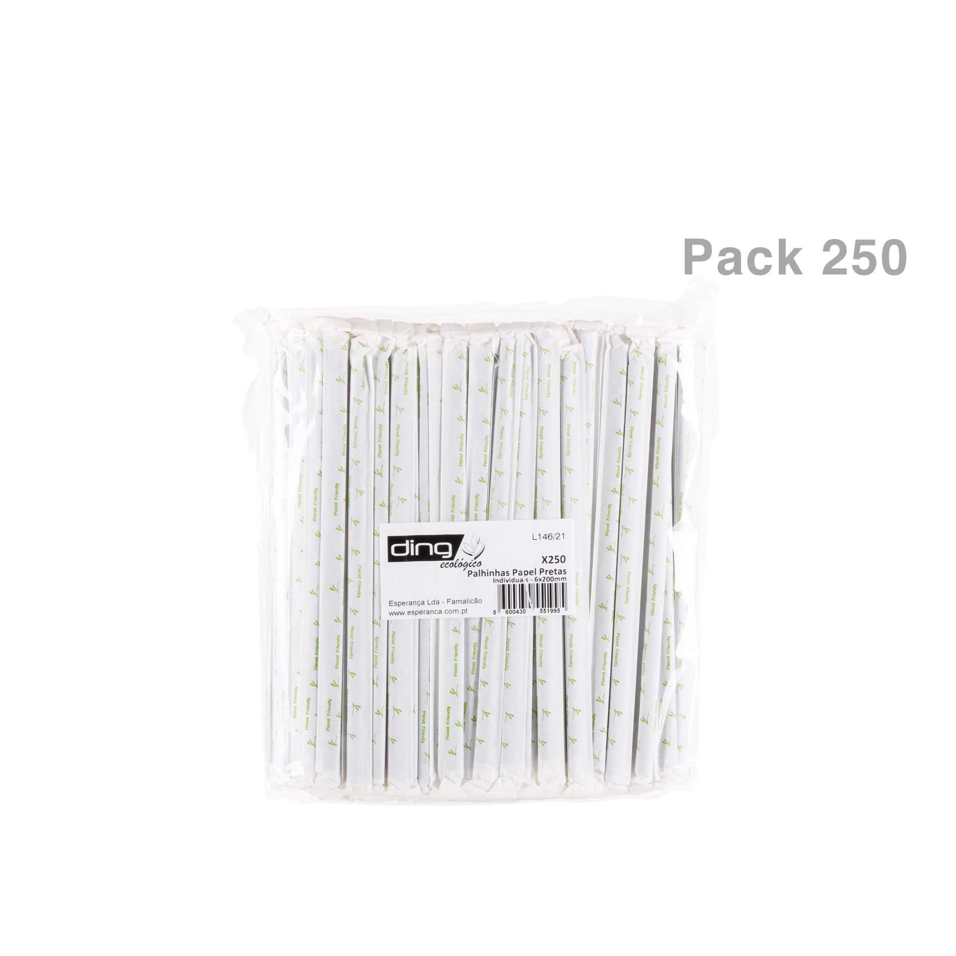 Palhinha Papel com Individual Preta 0.6X20CM Pack 250