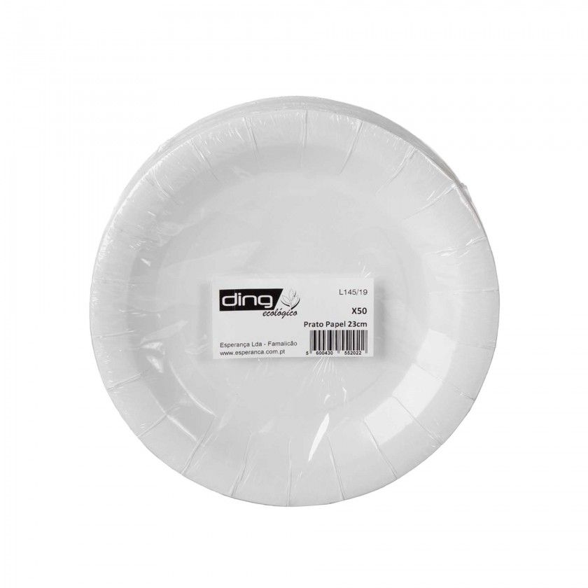 Prato Papel Ecolgico 23CM Pack 50