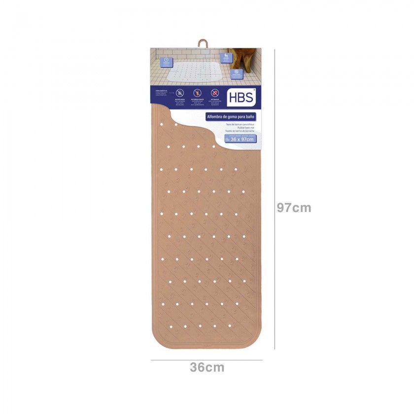 Tapete Banheira Bege 880gr 36X97cm Tapete Banheira Bege 880gr 36X97cm