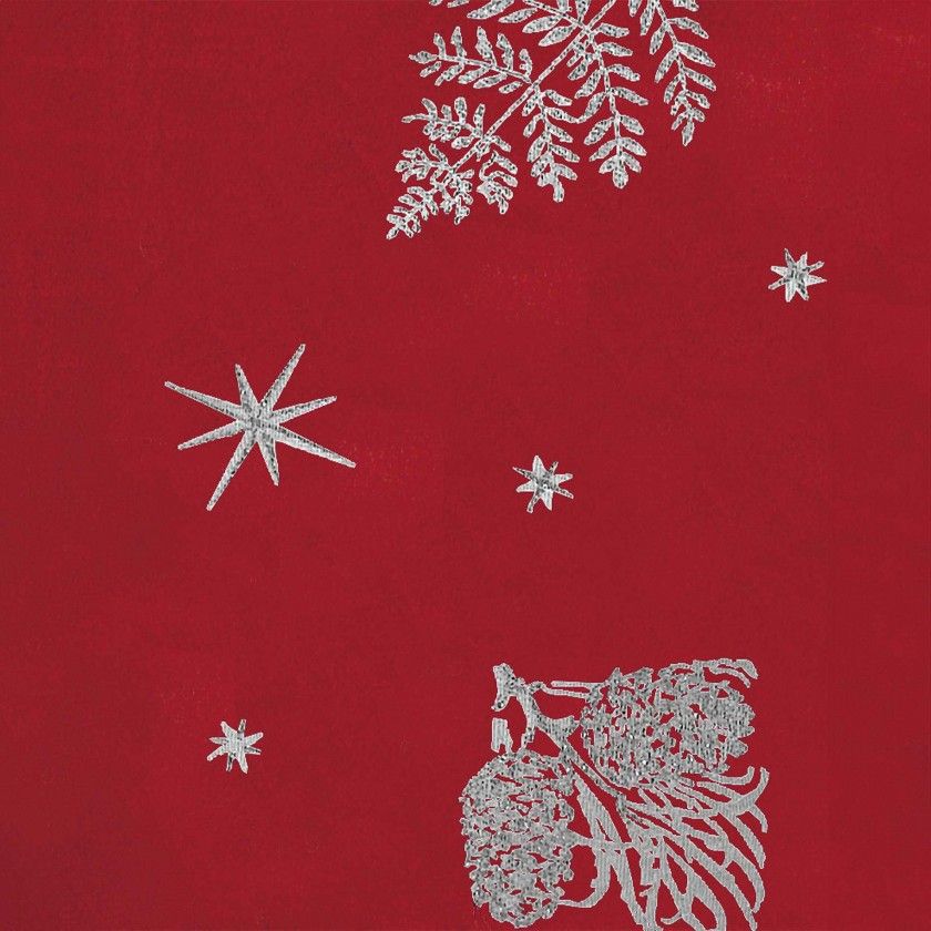 Toalha Natal Azevinho Vermelho / Prata 150X200cm
