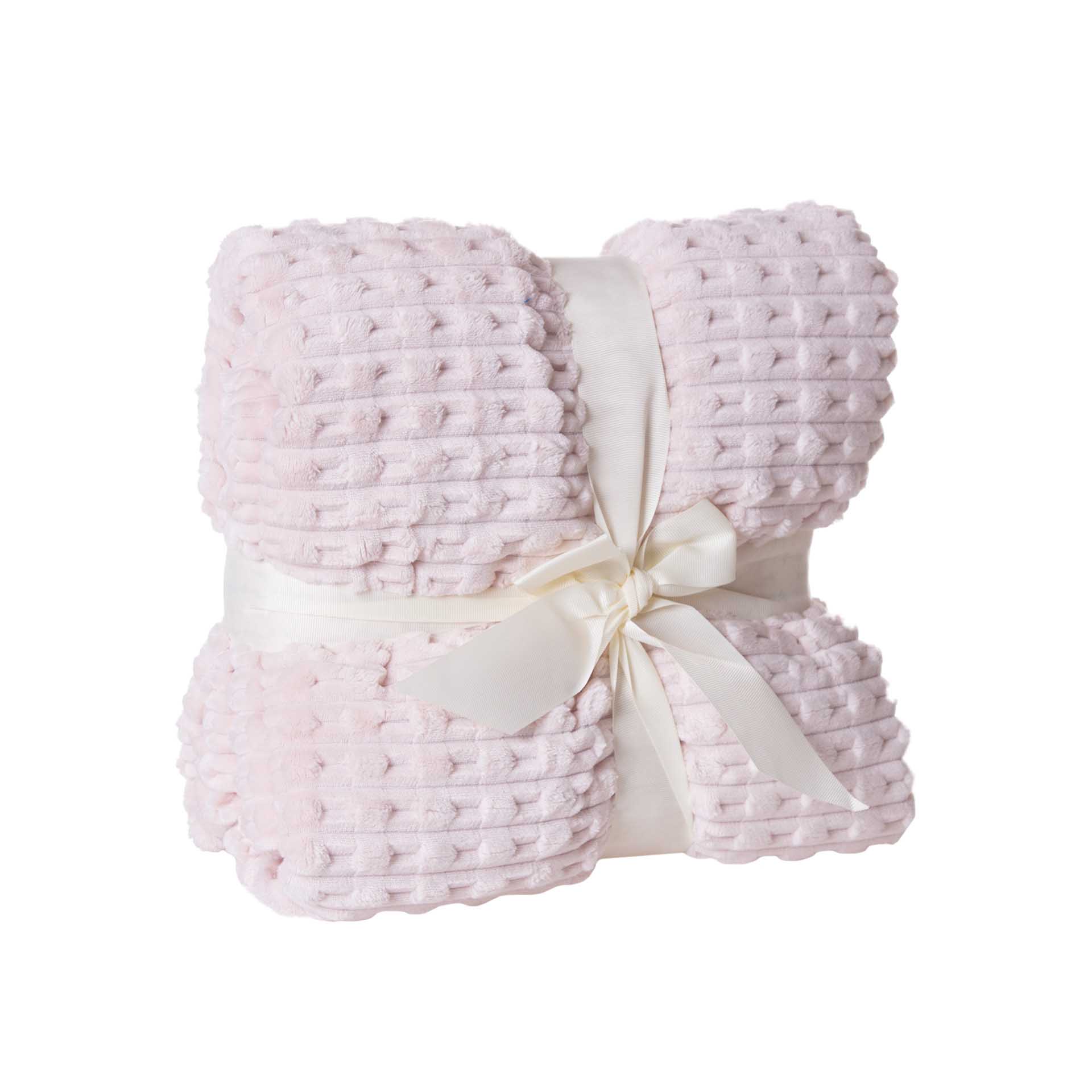 Manta Jacquard Amo Tracejado Rosa 130X160cm