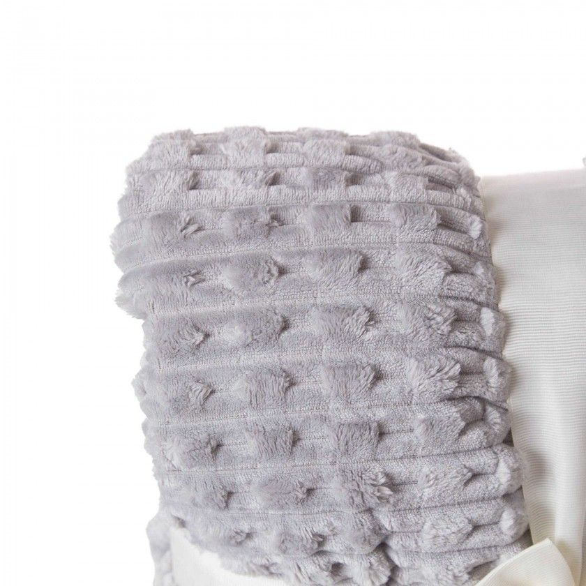 Manta Jacquard Amo Tracejado Cinza Prata 130X160cm