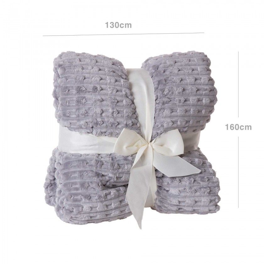 Manta Jacquard Amo Tracejado Cinza 130X160cm