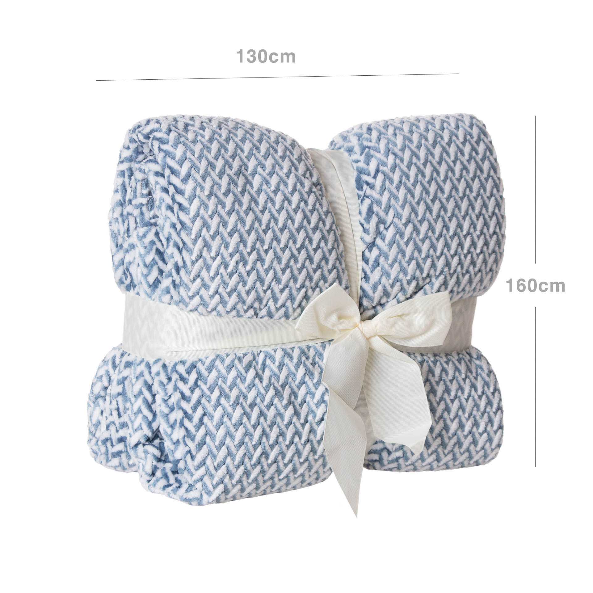 Manta Jacquard Amo Entrançado Azul 130X160cm