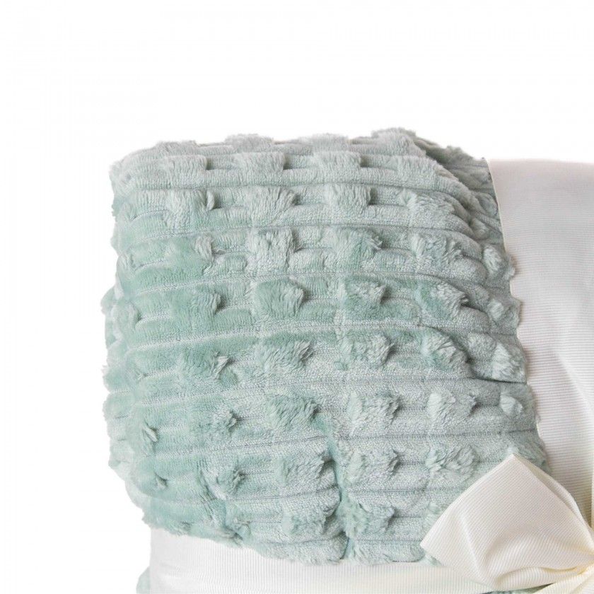 Manta Jacquard Amo Tracejado Verde gua 130X160cm