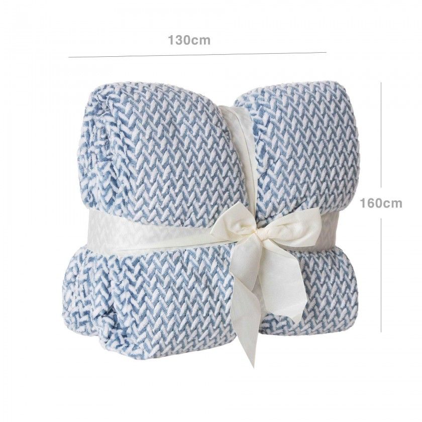 Manta Jacquard Amo Entranado Azul 130X160cm