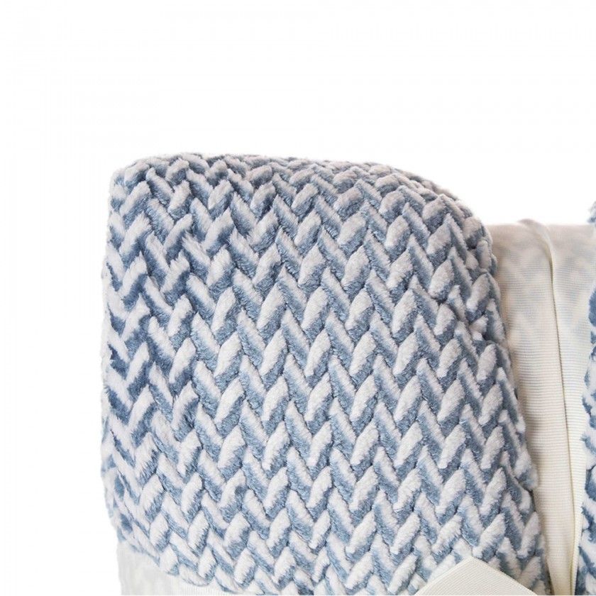 Manta Jacquard Amo Entranado Azul 130X160cm