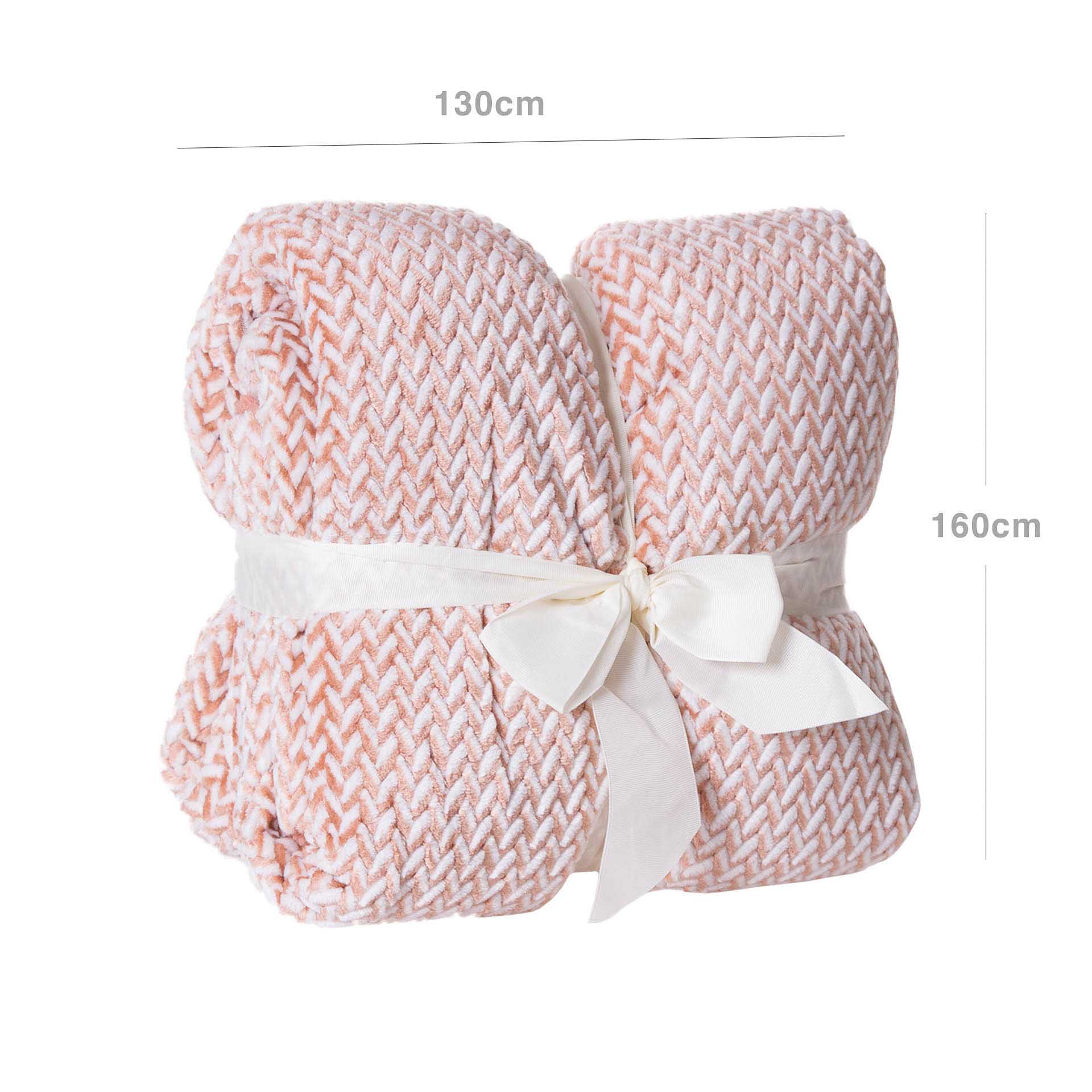 Manta Jacquard Amo Entrançado Salmão 130X160cm