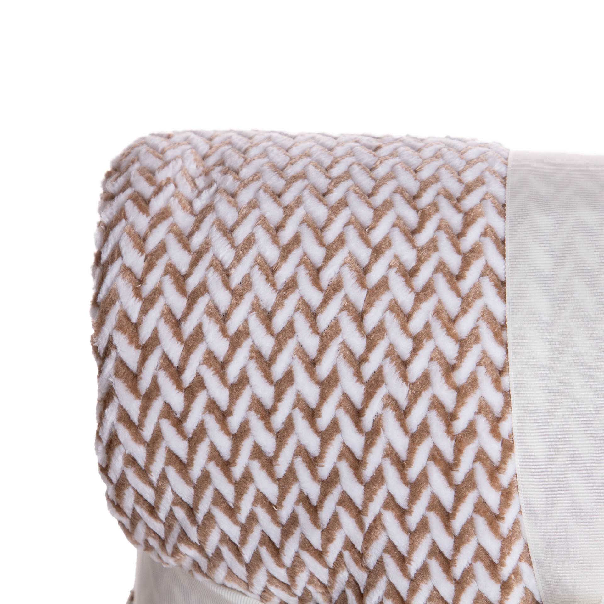 Manta Jacquard Amo Entrançado Taupe 130X160cm