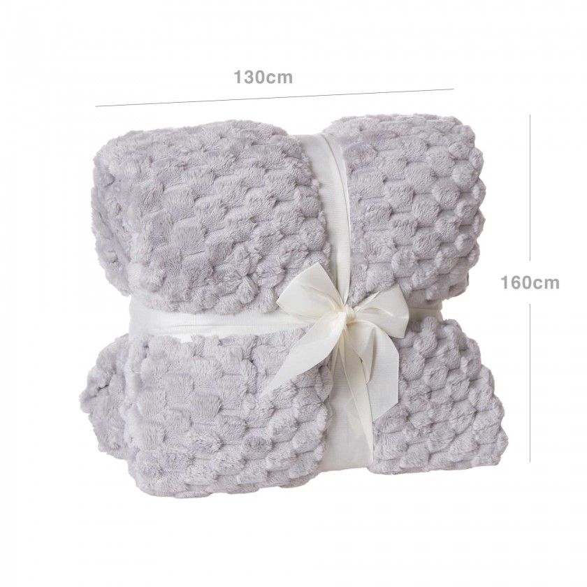 Manta Jacquard Amo Papinhos Cinza Claro 130X160cm