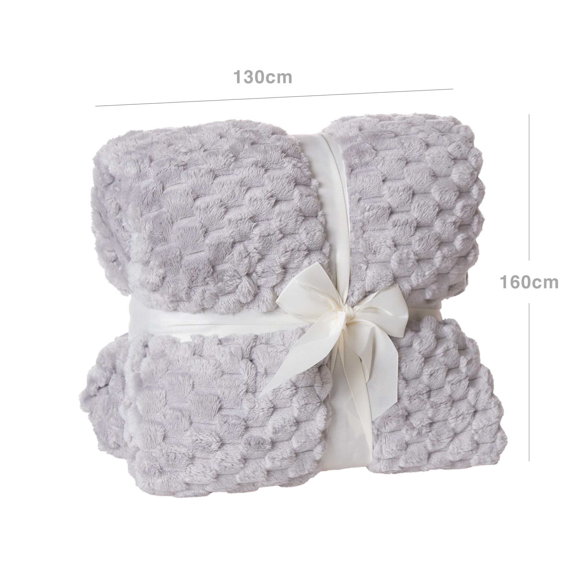 Manta Jacquard Amo Papinhos Cinza Claro 130X160cm