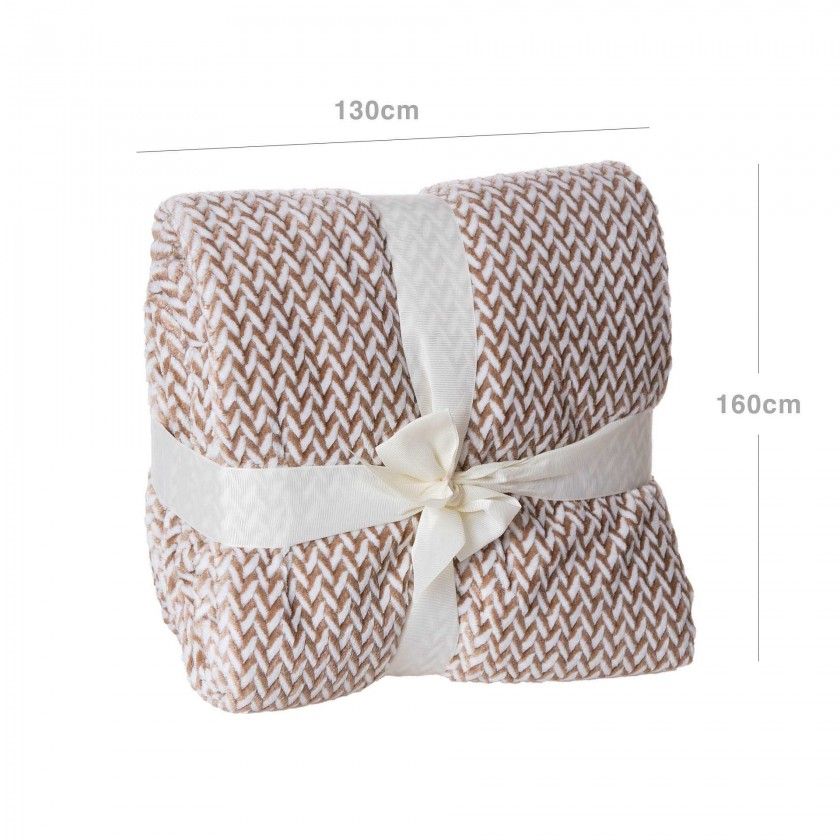 Manta Jacquard Amo Entranado Taupe 130X160cm