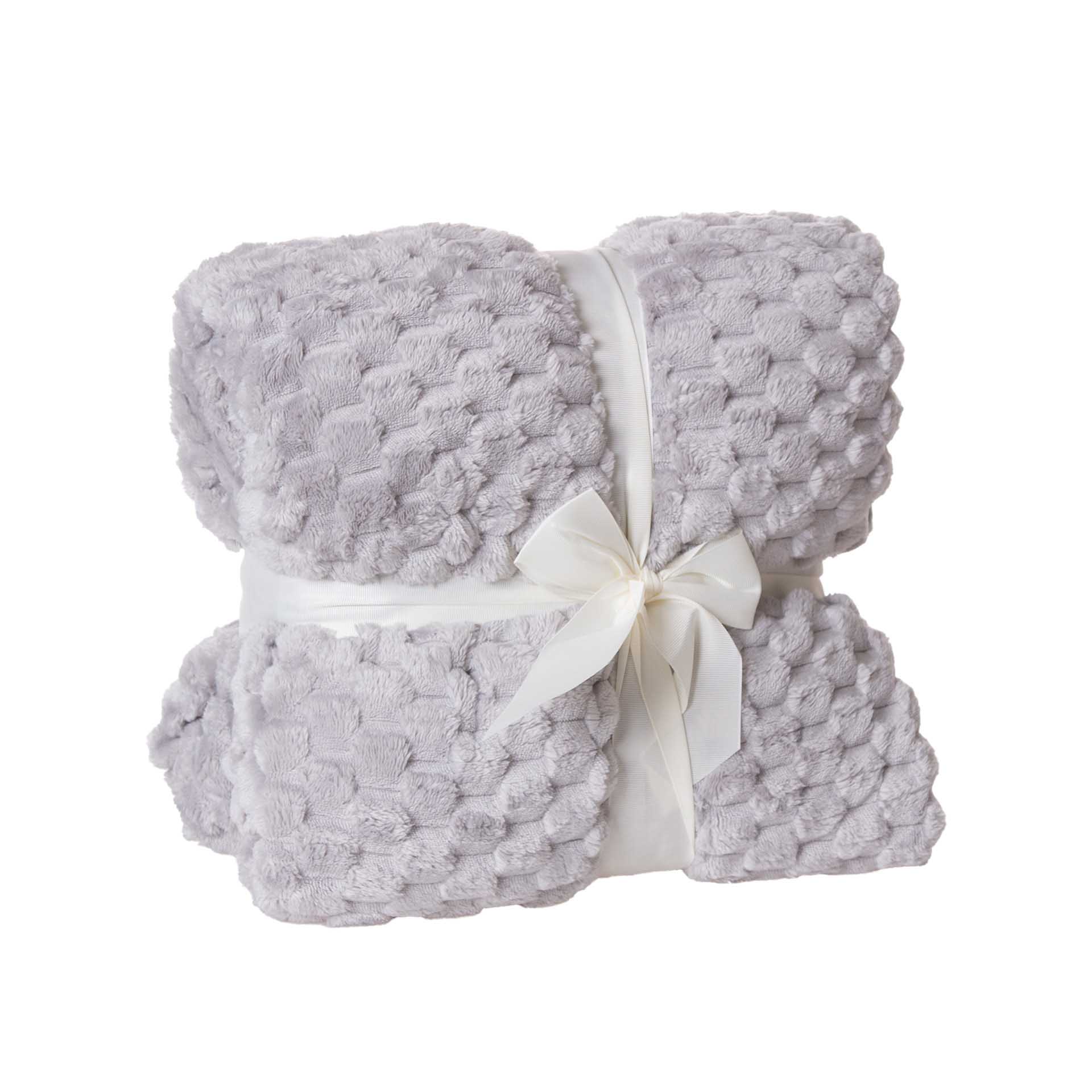 Manta Jacquard Amo Papinhos Cinza Claro 130X160cm